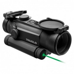 View 1 - Truglo Tru-Tec, Red Dot, 30mm, Fits Picatinny/Weaver, 2MOA Reticle, Black Finish, 520nm Green Laser, Quick Detach Mounting Syst