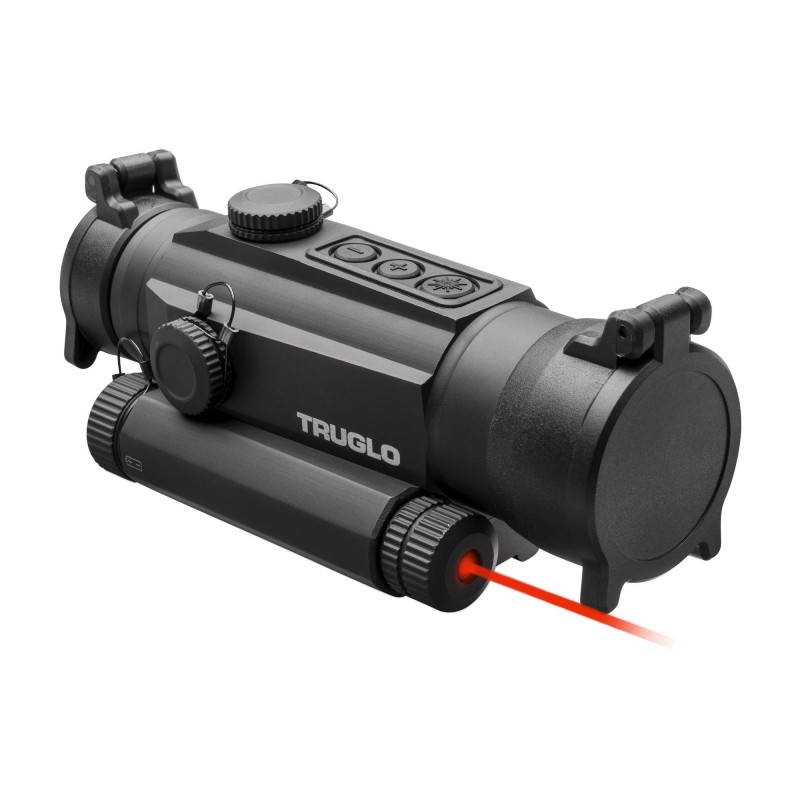 Truglo Tru-Tec, Red Dot, 30mm, Fits Picatinny/Weaver, 2MOA Reticle, Black Finish, 650nm Red Laser, Quick Detach Mounting System