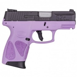 View 2 - Taurus G2C2C, Double Action Only, Compact Pistol, 9MM , 3.2" Barrel, Polymer Frame, Light Purple Polymer Frame, Blue Slide, Adj