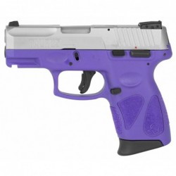 Taurus G2C2C, Double Action Only, Compact Pistol, 9MM , 3.2" Barrel, Polymer Frame, Dark Purple Frame, Stainless Slide, Adjusta