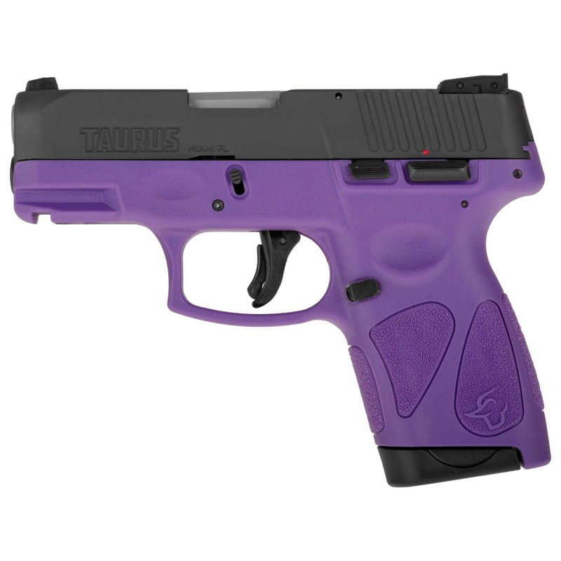 Taurus G2S, Semi-automatic, Sub Compact Pistol, 9MM, 3.25" Barrel, Polymer Frame, Black/Dark Purple Finish, Adjustable Sights,