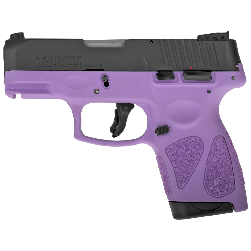 Taurus G2S, Semi-automatic, Sub Compact Pistol, 9MM, 3.25" Barrel, Polymer Frame, Black/Light Purple Finish, Adjustable Sights,