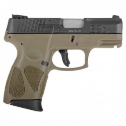 View 2 - Taurus G2S, Semi-automatic, Sub Compact Pistol, 9MM, 3.25" Barrel, Polymer Frame, Black/OD Green Finish, Adjustable Sights, 7Rd