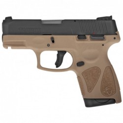 Taurus G2S, Semi-automatic, Sub Compact Pistol, 9MM, 3.25" Barrel, Polymer Frame, Tan/Black Finish, Adjustable Sights, 7Rd, 2 M