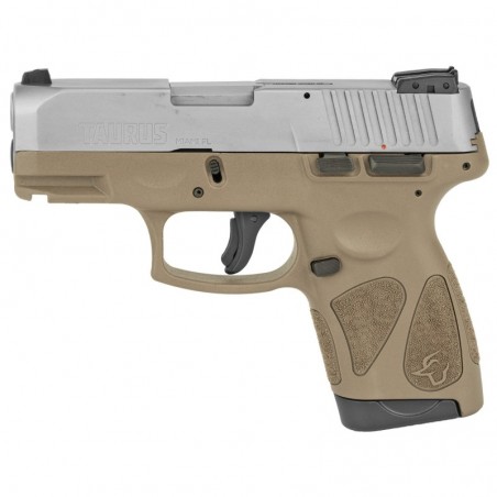 Taurus G2S, Semi-automatic, Sub Compact Pistol, 9MM, 3.25" Barrel, Polymer Frame, Brown/Stainless Finish, Adjustable Sights, 7R