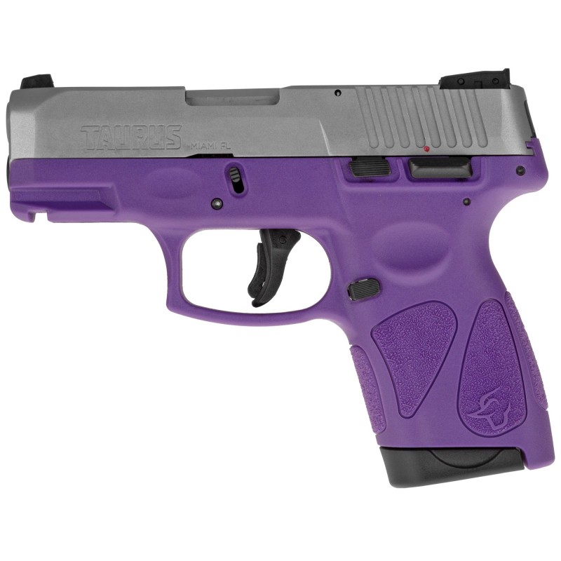 Taurus G2S, Semi-automatic, Sub Compact Pistol, 9MM, 3.25" Barrel, Polymer Frame, Dark Purple/Stainless Finish, Adjustable Sigh