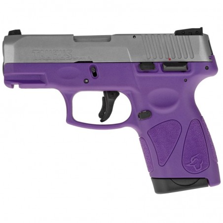 Taurus G2S, Semi-automatic, Sub Compact Pistol, 9MM, 3.25" Barrel, Polymer Frame, Dark Purple/Stainless Finish, Adjustable Sigh