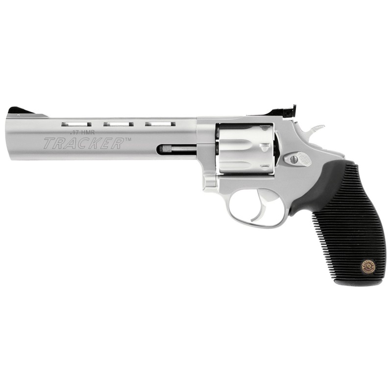 Taurus Model 17 Tracker, Large Frame, 17HMR, 6.5" Heavy Barrel, Steel Frame, Matte Stainless Finish, Rubber Grips, Adjustable S