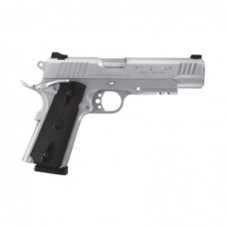 Taurus PT1911, Full Size, 45ACP, 5" Barrel, Steel Frame, Stainless Finish, Rubber Grips, Heinie Sights, with Rail, 8Rd, 2 Magaz