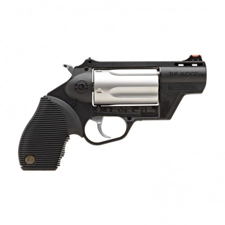 Taurus Judge, Public Defender, Medium Frame, 410 Gauge/45LC, 2" Barrel, 2.5" Chamber, Polymer Frame, Stainless Finish, Rubber G