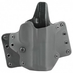 BlackPoint Tactical Leather Wing OWB Holster, Fits S&W M&P, Right Hand, Black Kydex & Leather, with 1.75" Belt Loops, 15 Degree