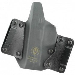 View 2 - BlackPoint Tactical Leather Wing OWB Holster, Fits S&W M&P, Right Hand, Black Kydex & Leather, with 1.75" Belt Loops, 15 Degree