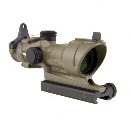 Trijicon ACOG Rifle Scope, 4X 32, Amber Crosshair .223 Reticle, Center Illuminated, w/BUIS & TA51 Mount-CK-FDE, Dark Earth TA01