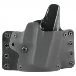 BlackPoint Tactical Leather Wing OWB Holster, Fits Glock 43, Right Hand, Black Kydex & Leather, with 1.75" Belt Loops, 15 Degre