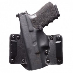 BlackPoint Tactical Leather Wing OWB Holster, Fits Sig P365, Right Hand, Black Kydex & Leather, with 1.75" Belt Loops, 15 Degre