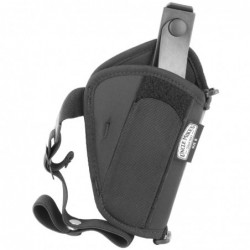 View 1 - Uncle Mike's Horizontal Pro Pak Shoulder Holster, Size 0, Fits Small Revolver With 3" Barrel, Ambidextrous, Black 7700-0
