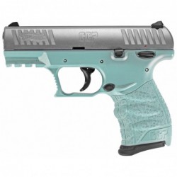View 1 - Walther CCP M2, Semi-automatic Pistol, 380ACP, 3.54" Barre1, Angel Blue Polymer Frame, Stainless Finish, 2 8 Round Magazines 50