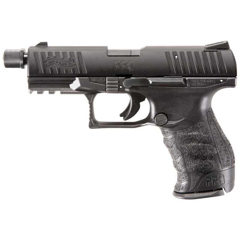 Walther PPQ M2, Semi-automatic, Striker Fired, Full Size, 22LR, 4.6", Theaded Barrel, Polymer Frame, Black Finish, Fixed Sights