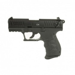 Walther P22-CA, California Model, Semi-automatic, Double/Single Action, Compact, 22LR, 3.4" Barrel, Polymer, Black Finish, 10Rd