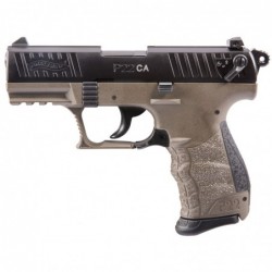 Walther P22-CA, Semi-automatic, Double Action/Single Action, Compact, 22LR, 3.4", Polymer, Flat Dark Earth Frame with Black Sli