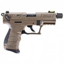 View 2 - Walther P22Q, Semi-automatic, Double Action, Compact, 22LR, 3.4" Threaded Barrel With Adapter, Polymer Frame, FDE Finish, 10Rd