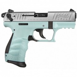 View 2 - Walther P22Q, Semi-automatic, Double Action. , Compact, 22LR, 3.4" Barrel, Polymer Frame, Angel Blue Finish, 10Rd, 2 Mags, 3 Do