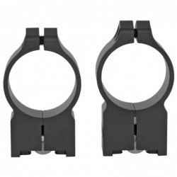 Warne Scope Mounts Permanent Attached Fixed Ring Set, Fits Ruger M77, 30mm High, Matte Finish 15R7M