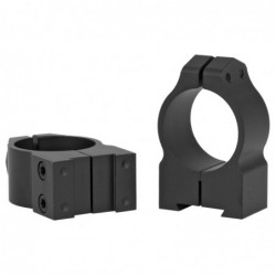 View 2 - Warne Scope Mounts Permanent Attached Fixed Ring Set, Fits CZ 527 16mm Grooved Reciever, 1" Medium, Matte Finish 1B1M