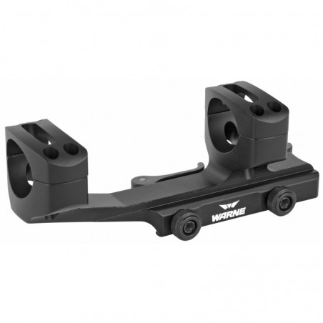 Warne Scope Mounts Quick Detach Cantilever Mount, 1", Fits AR Rifles, Extended Skeletonized, Black Finish QDXSKEL1TW