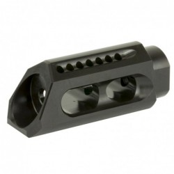 View 2 - Yankee Hill Machine Co Slant Brake/Compensator, Muzzle Brake, 556NATO, Black, 1/2-28, Fits AR-15 YHM-26-MB-A