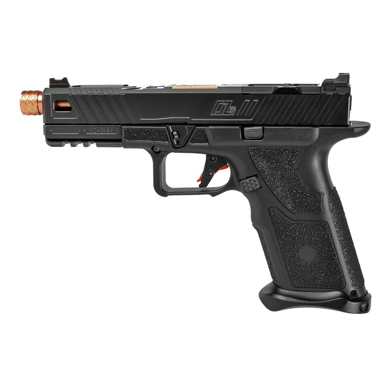 ZEV Technologies O.Z-9, Semi-automatic Pistol, 9MM, 5" Threaded ZEV Match Grade Barrel, Steel Frame, Polymer Grip, Black/Bronze