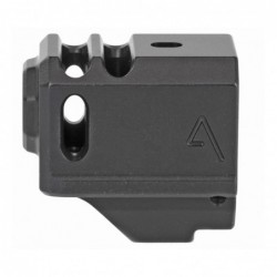 View 3 - Agency Arms Glock 43 Compensator, Features two chamber design-2 vertical ports and 2 side venting ports, Front sight hole, Two