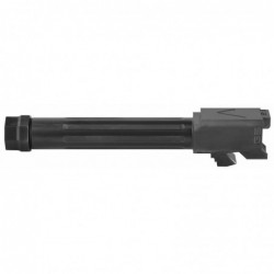 View 3 - Agency Arms Mid Line Barrel, 9MM, Black Nitride Finish, Threaded And Fluted, Fits Glock 19 Gen 5 MLG19G5T-FDLC