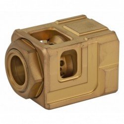 View 3 - Chaos Gear Supply Qube Compensator, Gold/Gold Finish, 1/2X28 Thread Pitch QUBECOMPGLDGLD