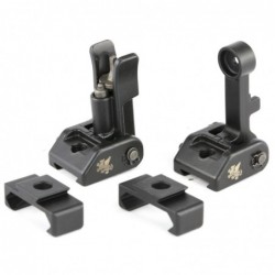 View 3 - Griffin Armament M2 Sights, Front/Rear Folding Sights, Fits Picatinny Rails, Matte Finish, Includes 12 O'Clock Bases GAM2S