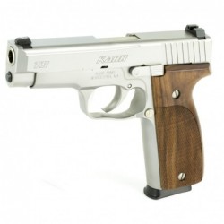 View 3 - Kahr Arms T9, Striker Fired, Full Size, 9MM, 4" Barrel, Steel Frame, Matte Stainless Finish, Night Sights, Wood Grips, 8Rd, 3 M