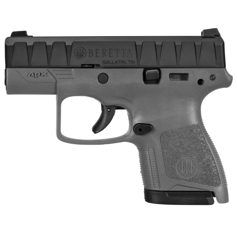 Beretta APX Carry, Semi-automatic, Striker Fired, Sub Compact, 9MM, 3.07" Barrel, 2 Mags, Modular Polymer Frame, Gray Finish, W