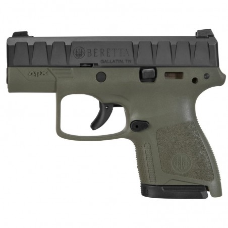 Beretta APX Carry, Semi-automatic, Striker Fired, Sub Compact, 9MM, 3.07" Barrel, 2 Mags, Modular Polymer Frame, OD Green Finis