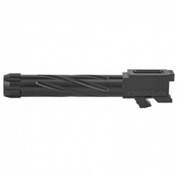 View 3 - Rival Arms Match Grade Drop-In Threaded Barrel For Gen 3/4 Glock 23, Converts to 9MM, 1:10" twist, Black Physical Vapor Deposit