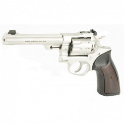 View 3 - Ruger GP100, Double Action Revolver, 22LR, 5.5" Barrel, Satin Stainless Finish, Rubber Grips with Wood Inlay, 10Rd, Adjustable