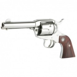 View 3 - Ruger Vaquero Stainless, Single-Action Revolver, 45 Colt, 4.6" Barrel, High-Gloss Stainless Finish, Stainless Steel, Hardwood G