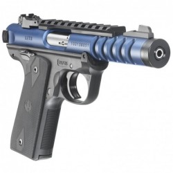 View 3 - Ruger Mark IV Lite, 22/45, Semi-automatic Pistol, 22LR, 4.4" Threaded Barrel, Polymer Frame, Blue Anodized Finish, Checkered Gr