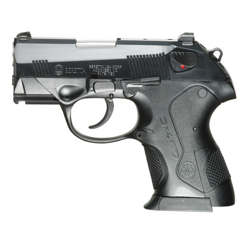 Beretta PX4 Storm, Semi-automatic, DA/SA, Sub Compact, 9MM, 3", Polymer, Black, 13Rd, 2 Mags, Picatinny Rail, Ambidextrous, 3 D