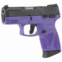 View 3 - Taurus G2C2C, Double Action Only, Compact Pistol, 9MM ,3.2" Barrel, Polymer Frame, Dark Purple Frame, Blue Slide, Adjustable Si