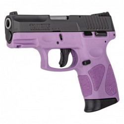 View 3 - Taurus G2C2C, Double Action Only, Compact Pistol, 9MM , 3.2" Barrel, Polymer Frame, Light Purple Polymer Frame, Blue Slide, Adj