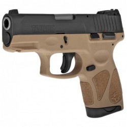 View 3 - Taurus G2S, Semi-automatic, Sub Compact Pistol, 9MM, 3.25" Barrel, Polymer Frame, Tan/Black Finish, Adjustable Sights, 7Rd, 2 M