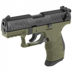 View 3 - Walther P22Q, Semi-automatic, Double Action, Compact, 22LR, 3.4" Barrel, Polymer Frame, Military Green Finish, 10Rd 2 Magazines