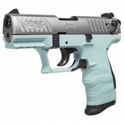 View 3 - Walther P22Q, Semi-automatic, Double Action. , Compact, 22LR, 3.4" Barrel, Polymer Frame, Angel Blue Finish, 10Rd, 2 Mags, 3 Do