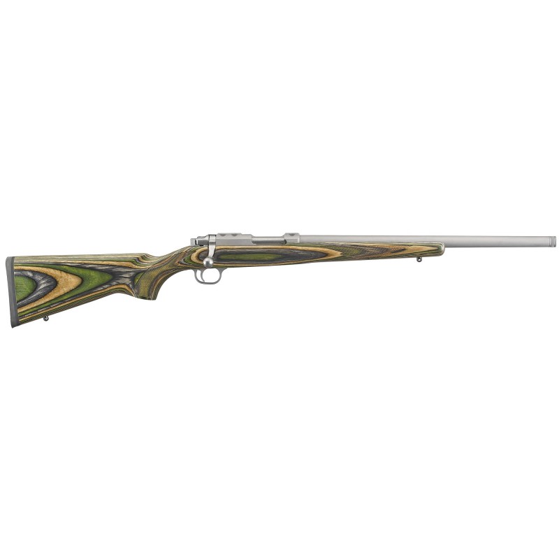 Ruger 77/17, Bolt Action, 17 Winchester Super Magnum, 18.5" Stainless Threaded Barrel, Green Mountain Laminate Stock, Right Han