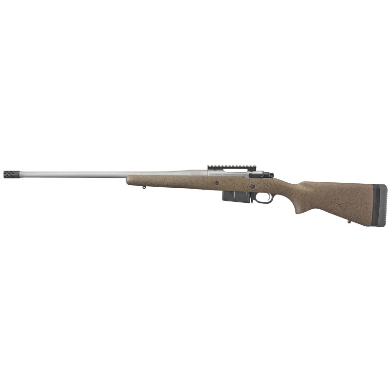 Ruger Hawkeye Long Range Hunter, Bolt Action, 6.5 Creedmoor, 22" Hammer Forged Barrel, Hawkeye Matte Stainless Finish, Speckled